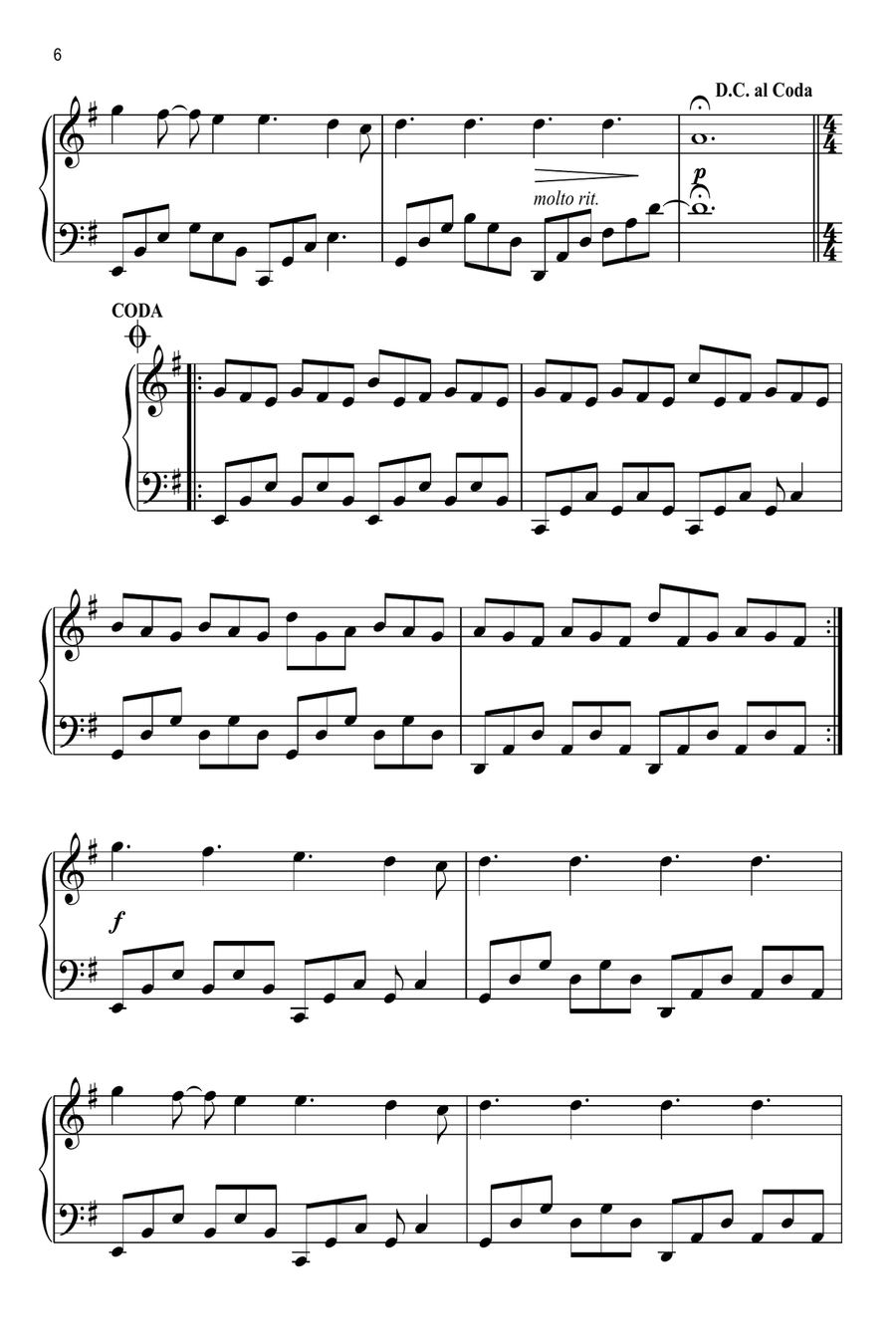 Nuvole Bianche Easy Piano scores gallery preview page 6