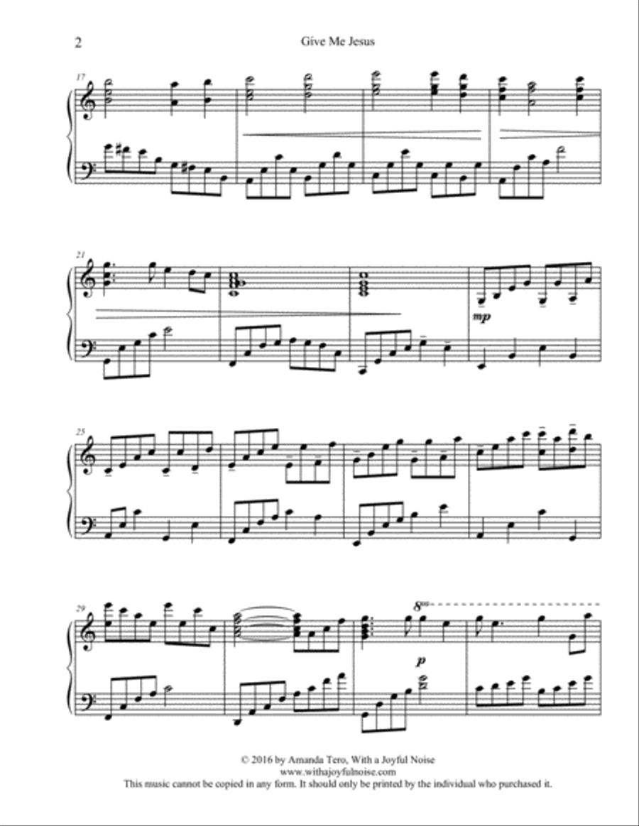 Give Me Jesus Piano Solo scores gallery preview page 4