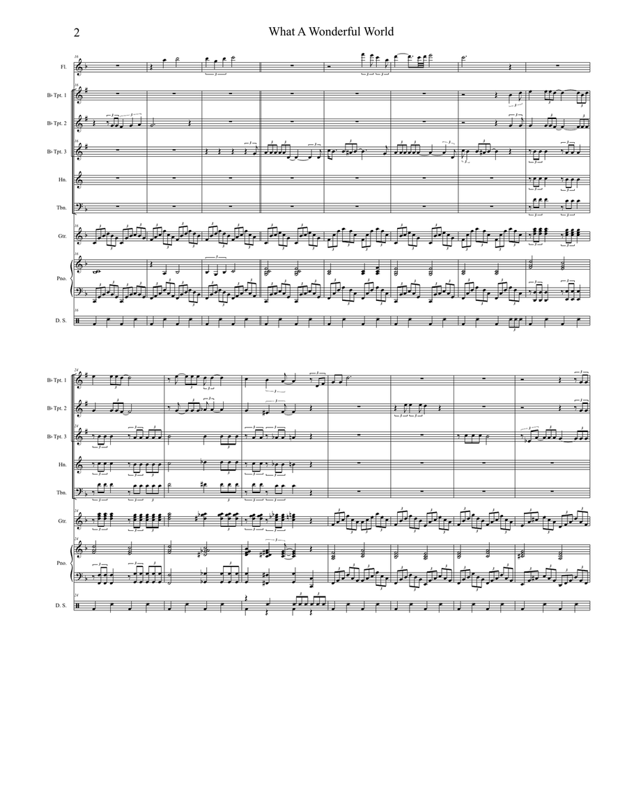 What A Wonderful World Brass Ensemble scores gallery preview page 2