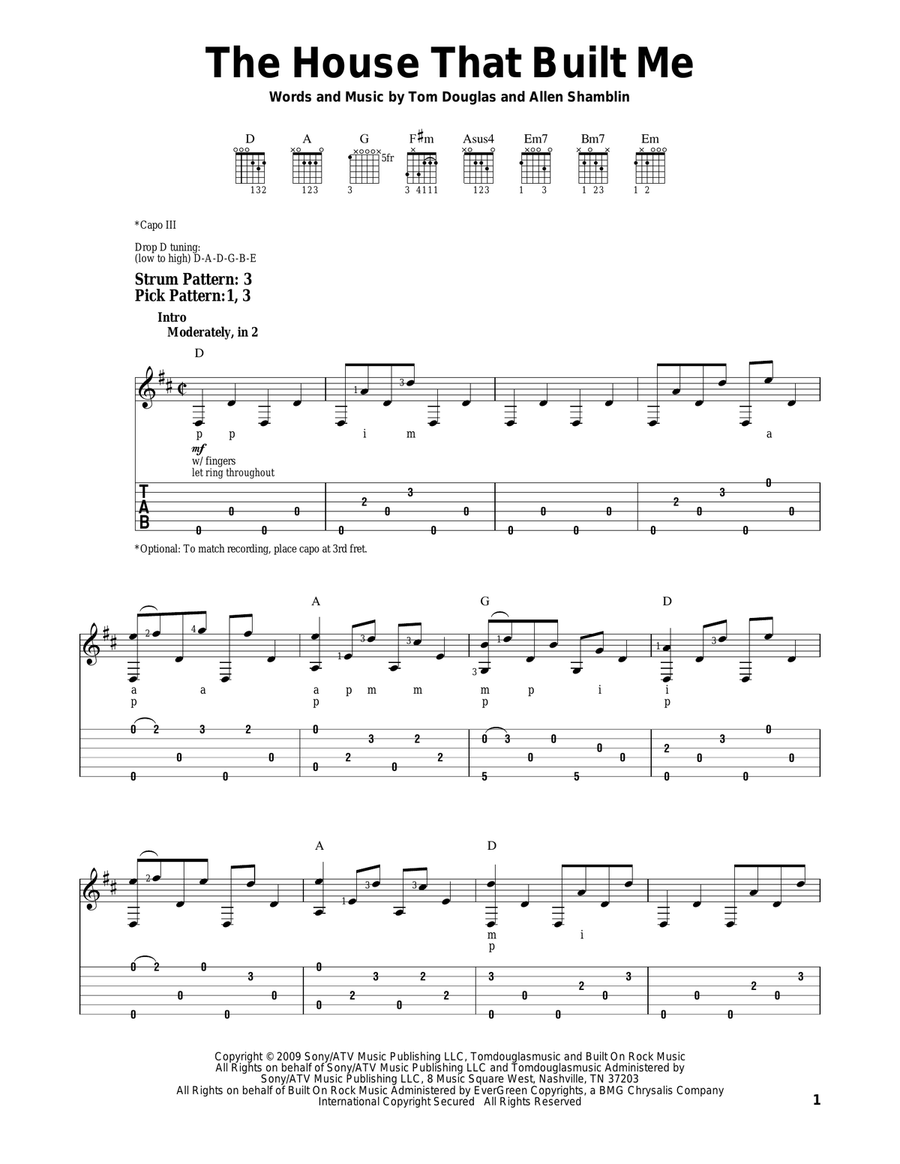 The House That Built Me Acoustic Guitar scores gallery preview page 1