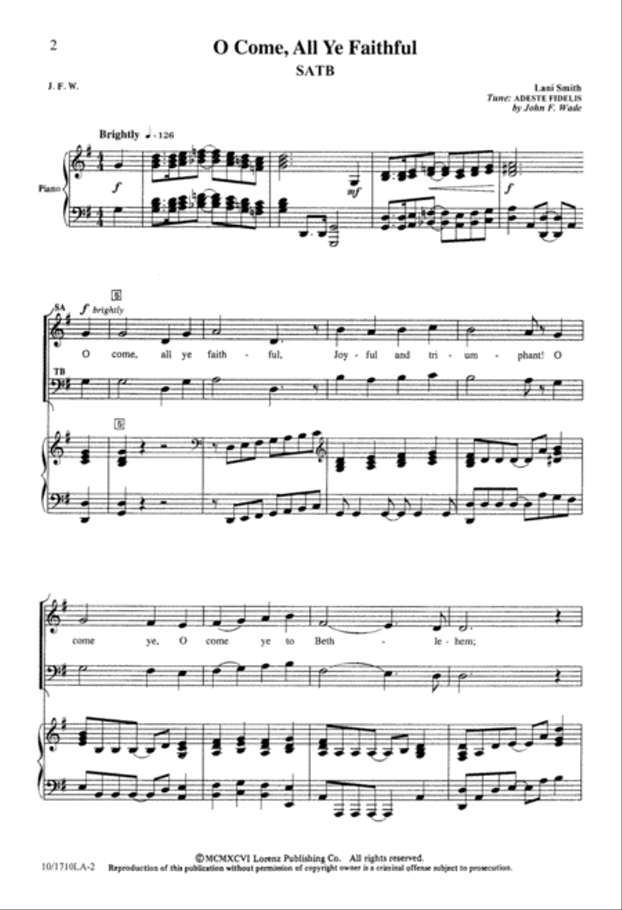 O Come, All Ye faithful 4-Part scores gallery preview page 2