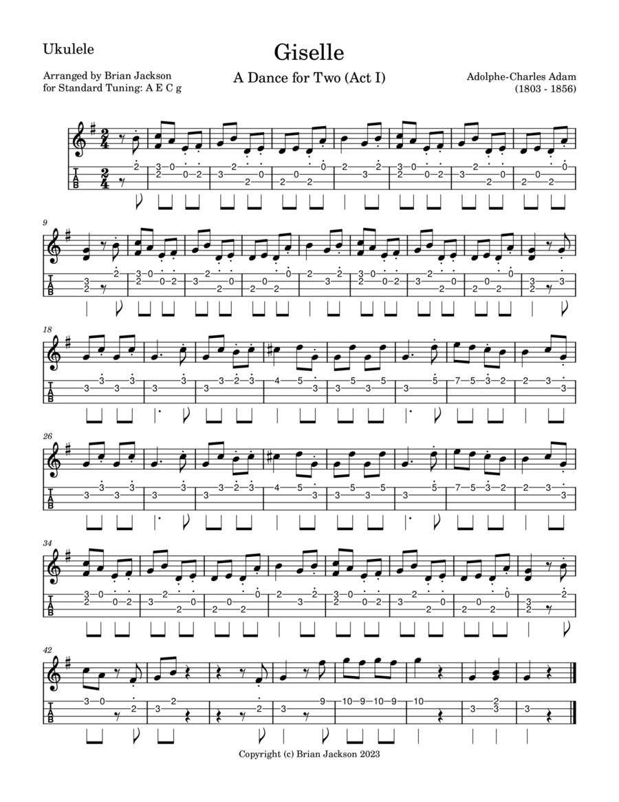 Giselle Ukulele scores gallery preview page 1