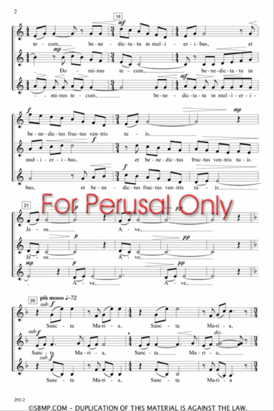 Ave Maria - SSA Octavo SSA scores gallery preview page 3