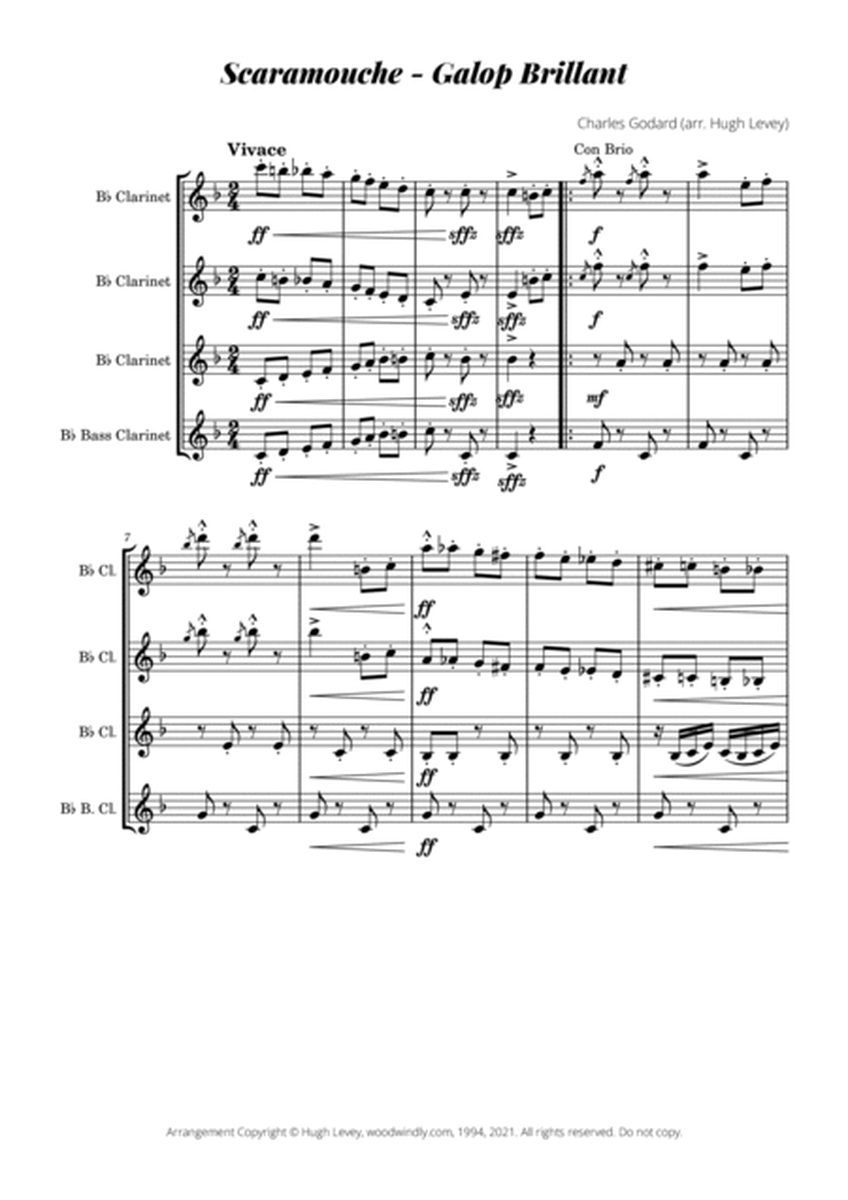 Scaramouche - Galop Brillant - for Clarinet Quartet image number null
