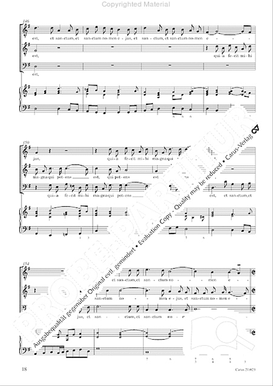 Magnificat in G SATTB scores gallery preview page 20