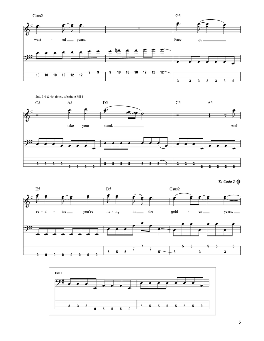 Wasted Years Acoustic Guitar scores gallery preview page 5