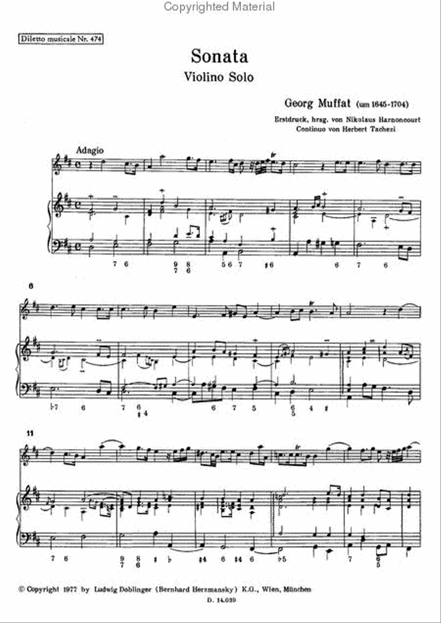 Sonata in D Violin Solo scores gallery preview page 2