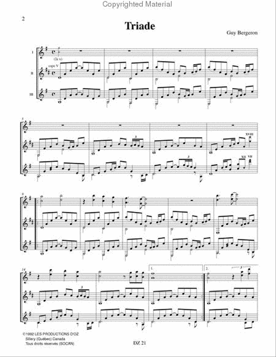 Triade - Ballades impressionnistes Guitar Ensemble scores gallery preview page 2