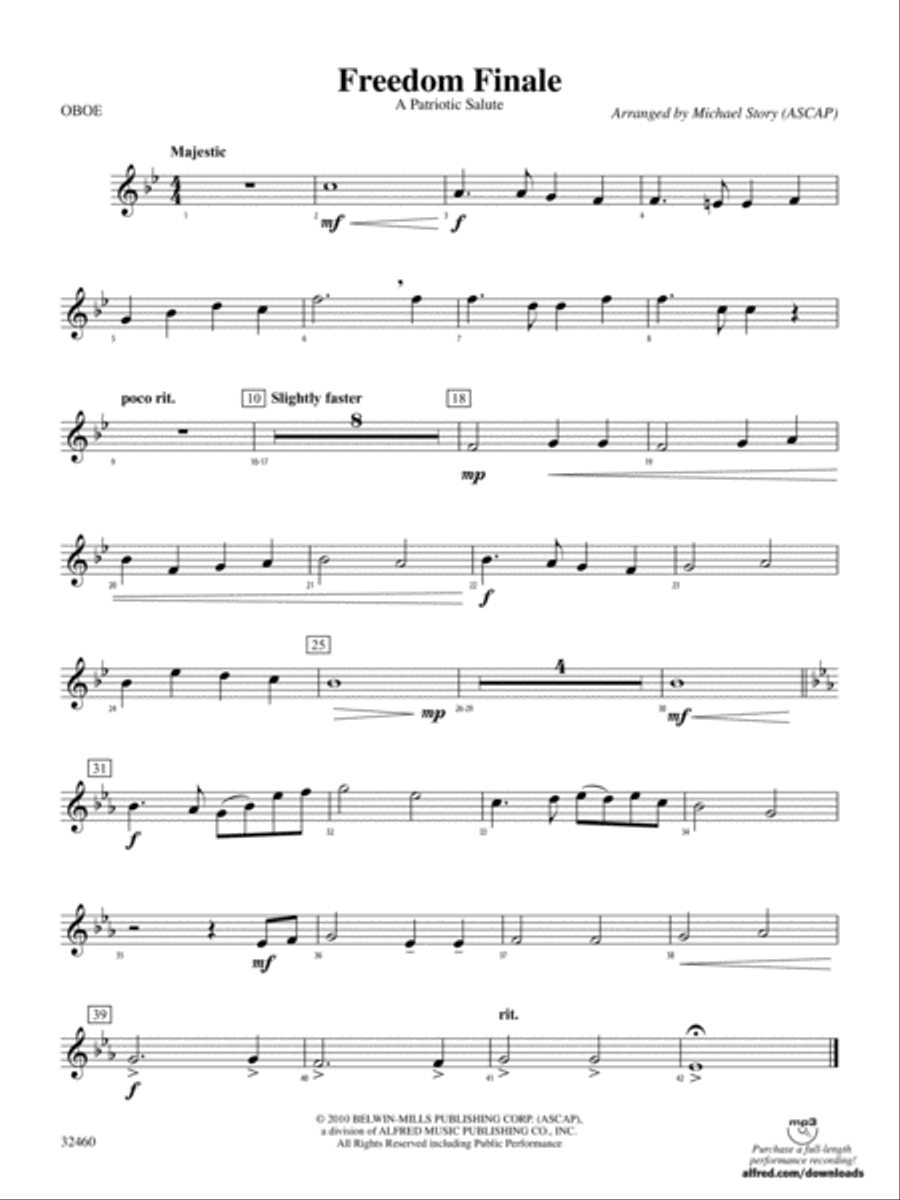 Freedom Finale: Oboe Freedom Finale: Oboe Concert Band scores gallery preview page 1