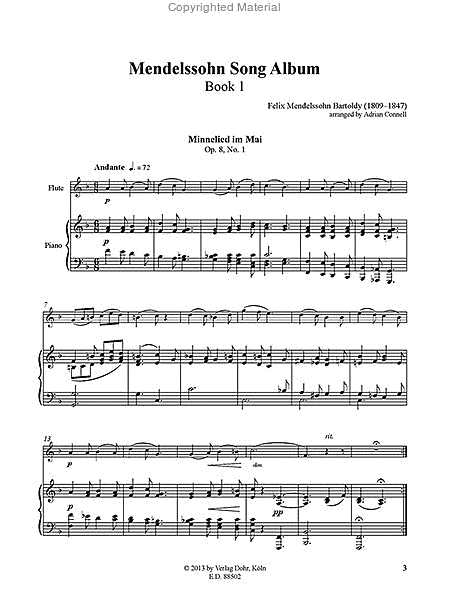Mendelssohn Song Album I (für Flöte und Klavier)