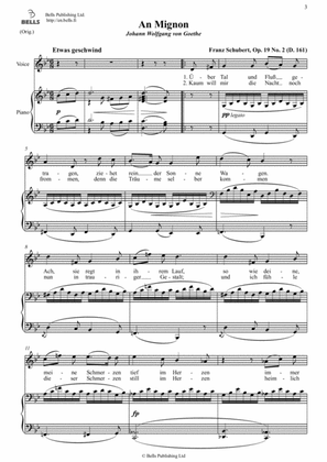 Book cover for An Mignon, Op. 19 No. 2 (D. 161) (Original key. G minor)