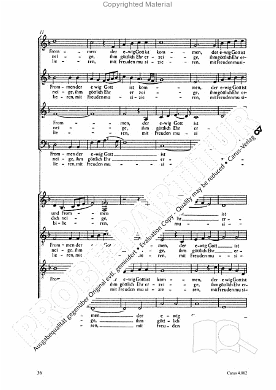Eccard: 29 Choralbearbeitungen Collection / Songbook scores gallery preview page 37