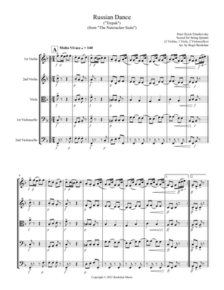 Russian Dance ("Trepak") (from "The Nutcracker Suite") (F) (String Quintet - 2 Violins, 1 Viola, 2 C