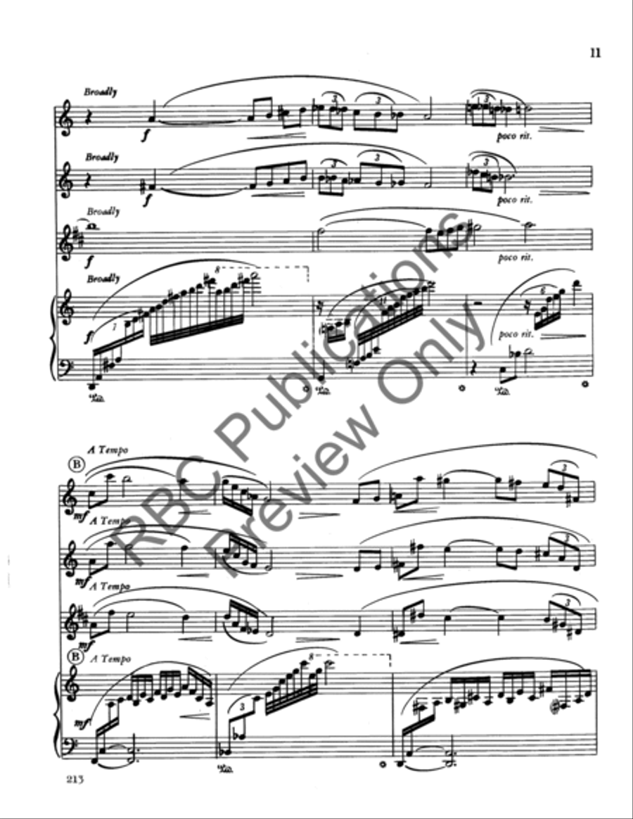 Mulholland Suite 2 Flutes/Clarinet Clarinet scores gallery preview page 12
