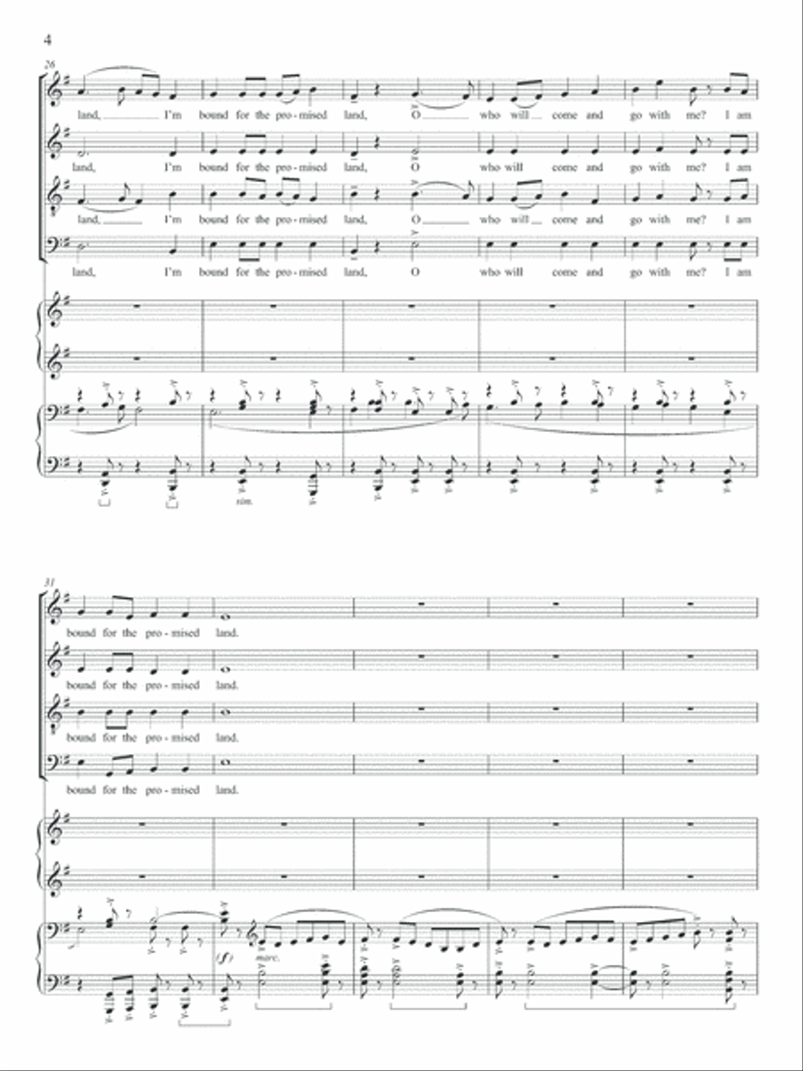 Bound for the promised land 4-Part scores gallery preview page 4