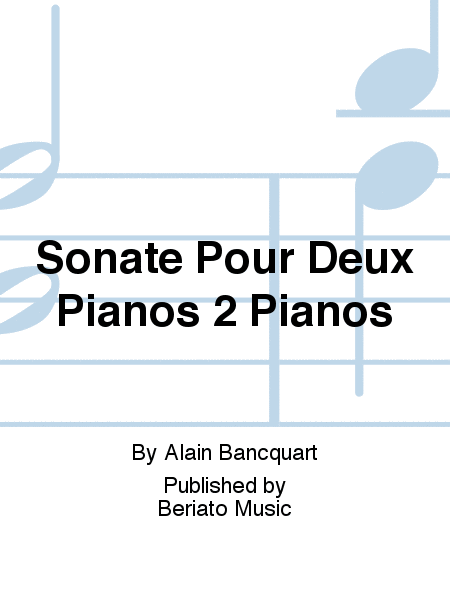 Sonate Pour Deux Pianos 2 Pianos