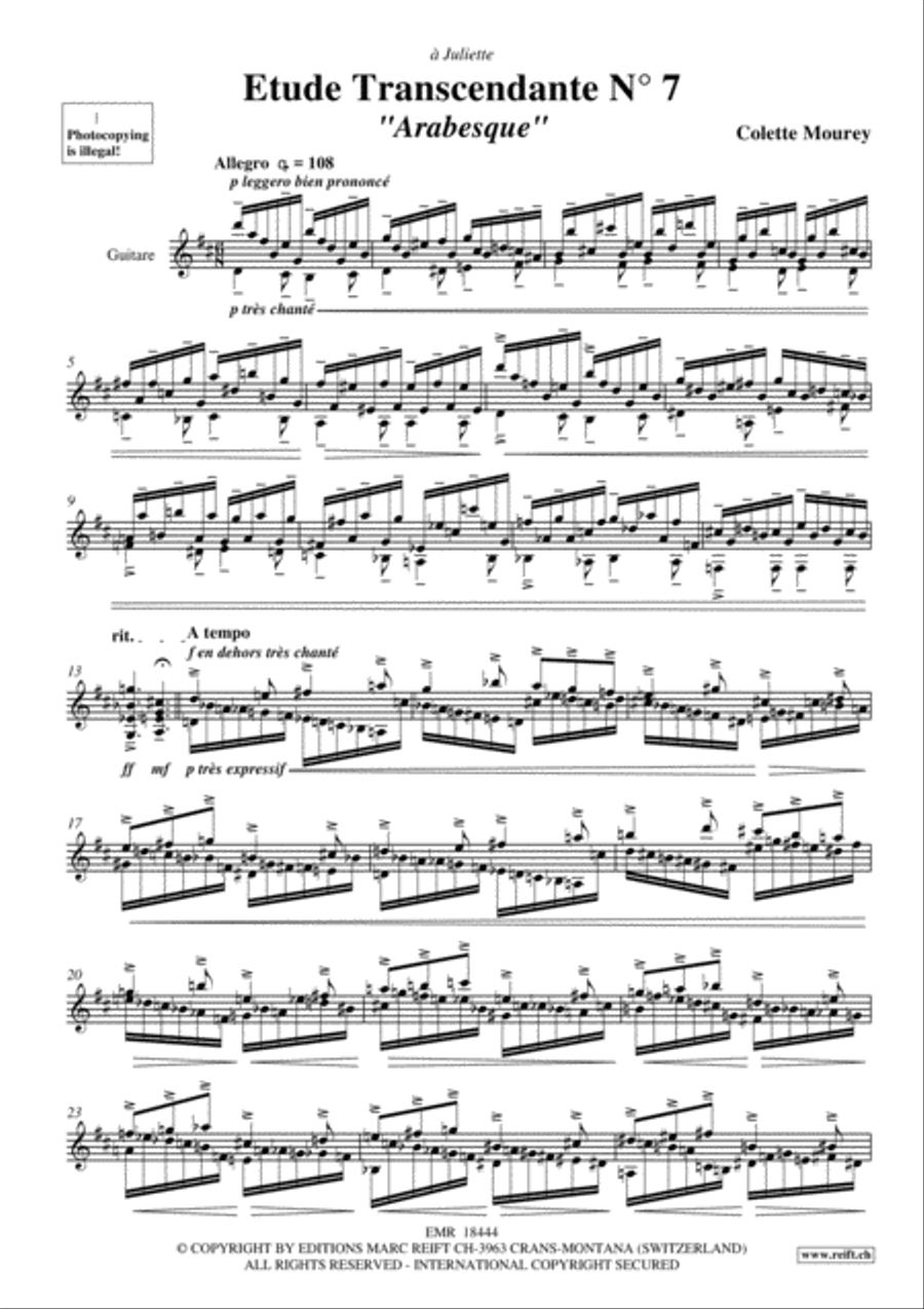 Etude Transcendante No. 7 Classical Guitar scores gallery preview page 3
