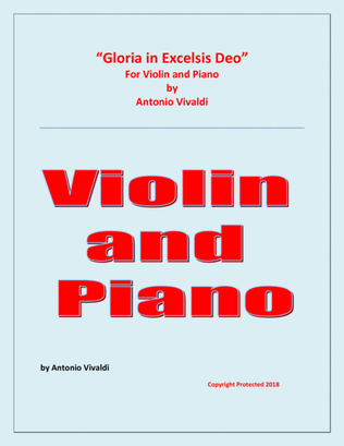 Book cover for Gloria In Excelsis Deo - Violin and Piano - Advanced Intermediate