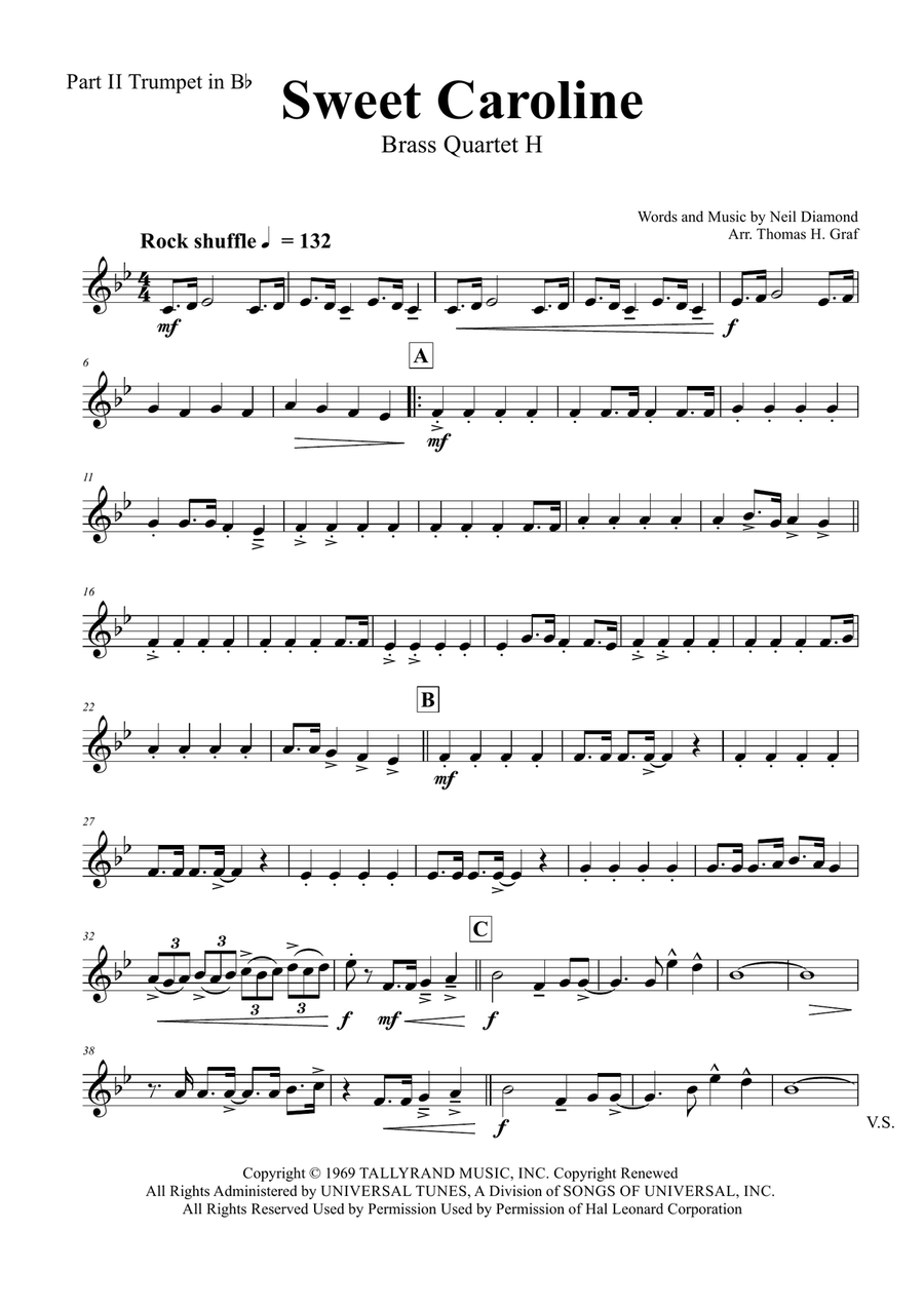 Sweet Caroline Brass Ensemble scores gallery preview page 5