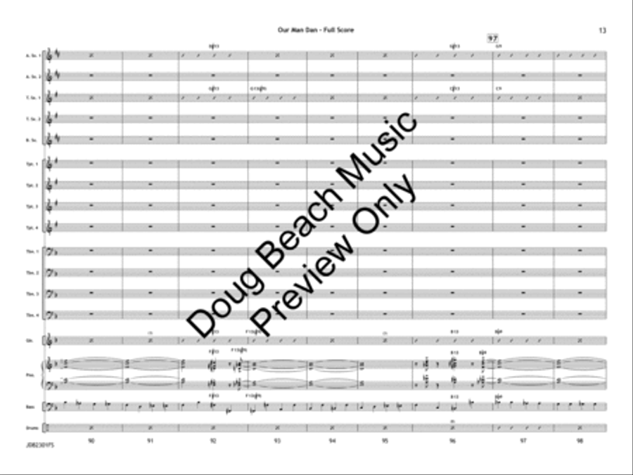 Our Man Dan (Score) Jazz Ensemble scores gallery preview page 14