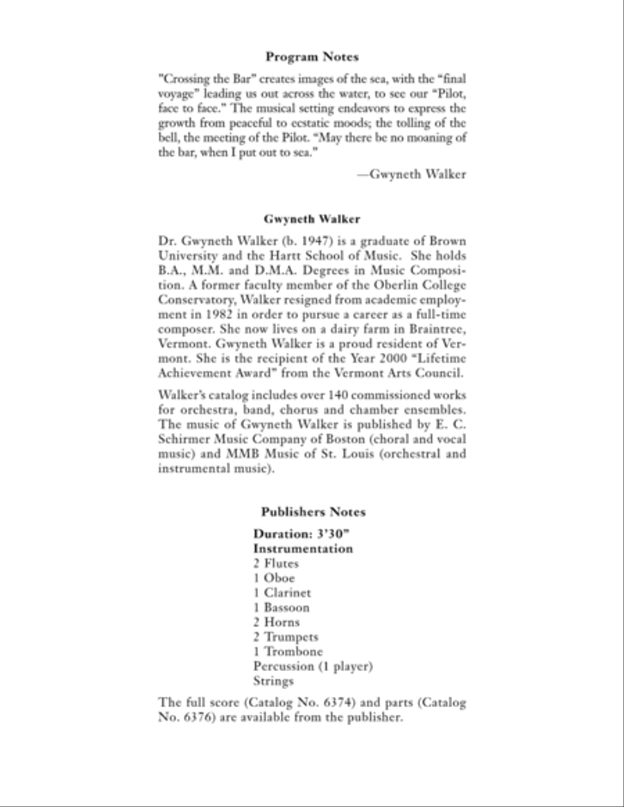 Crossing the Bar from Love Was My Lord and King! (Downloadable SSAA Choral Score)