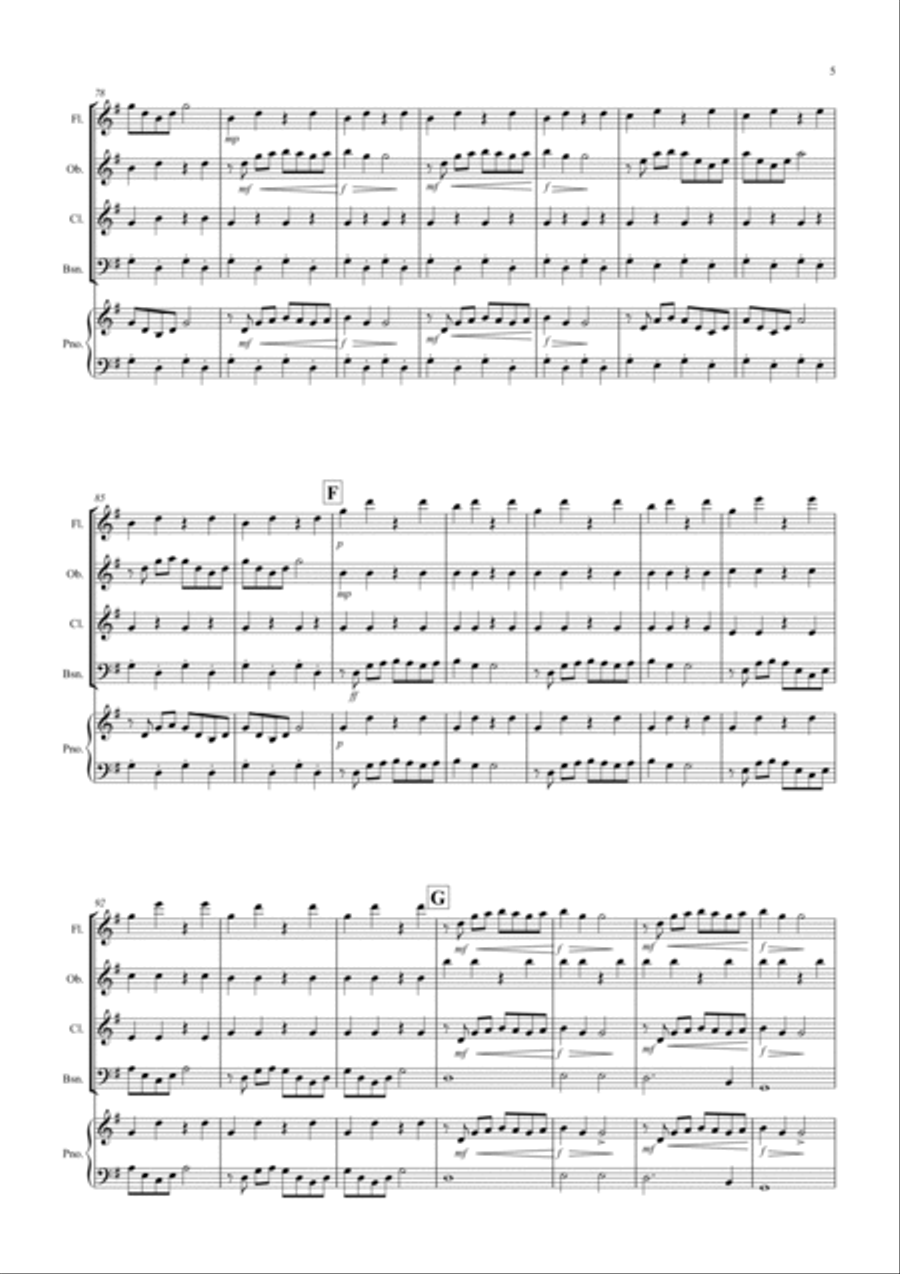 2 Classical Favourites for Wind Quartet (volume three) Woodwind Quartet scores gallery preview page 5