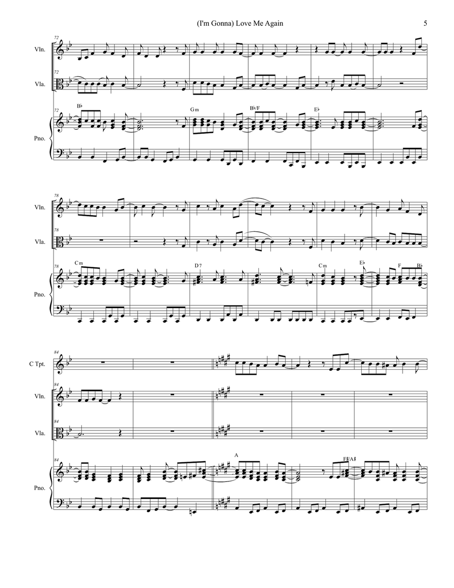 (i'm Gonna) Love Me Again Trumpet scores gallery preview page 5