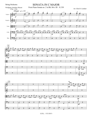 Sonata in C Major K.358 - Extra Score