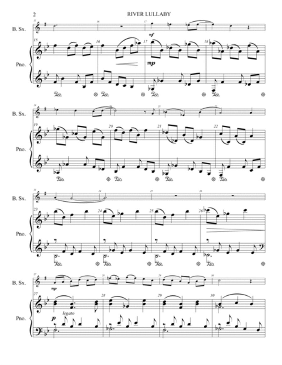 River Lullaby Baritone Saxophone scores gallery preview page 3