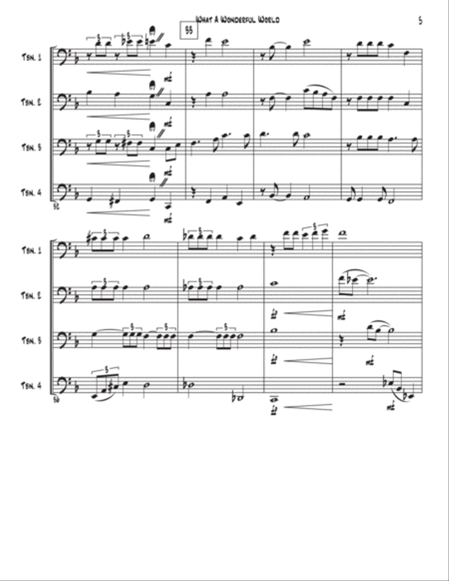 What A Wonderful World Brass Ensemble scores gallery preview page 5