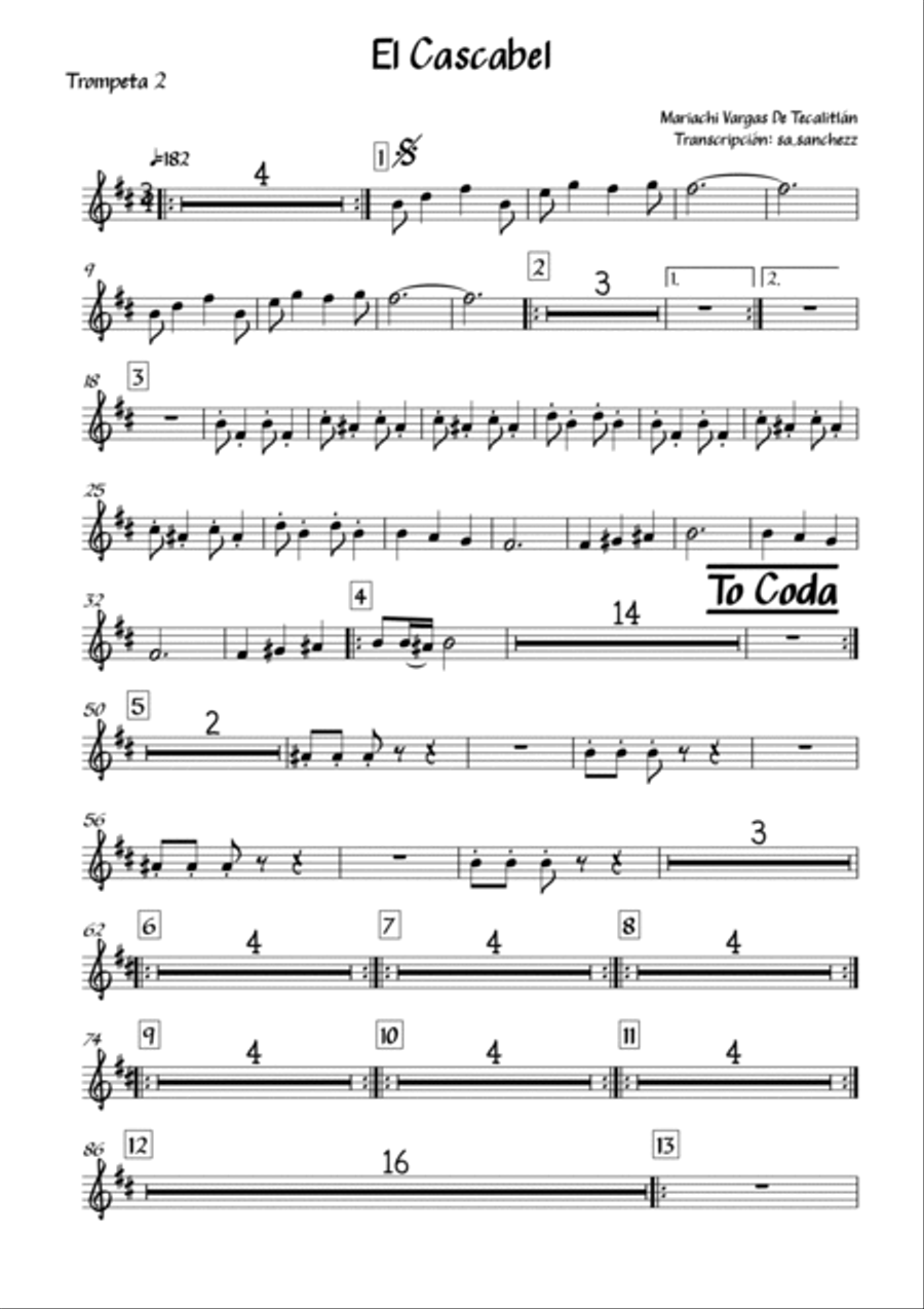 El Cascabel El Cascabel B-Flat Trumpet scores gallery preview page 3
