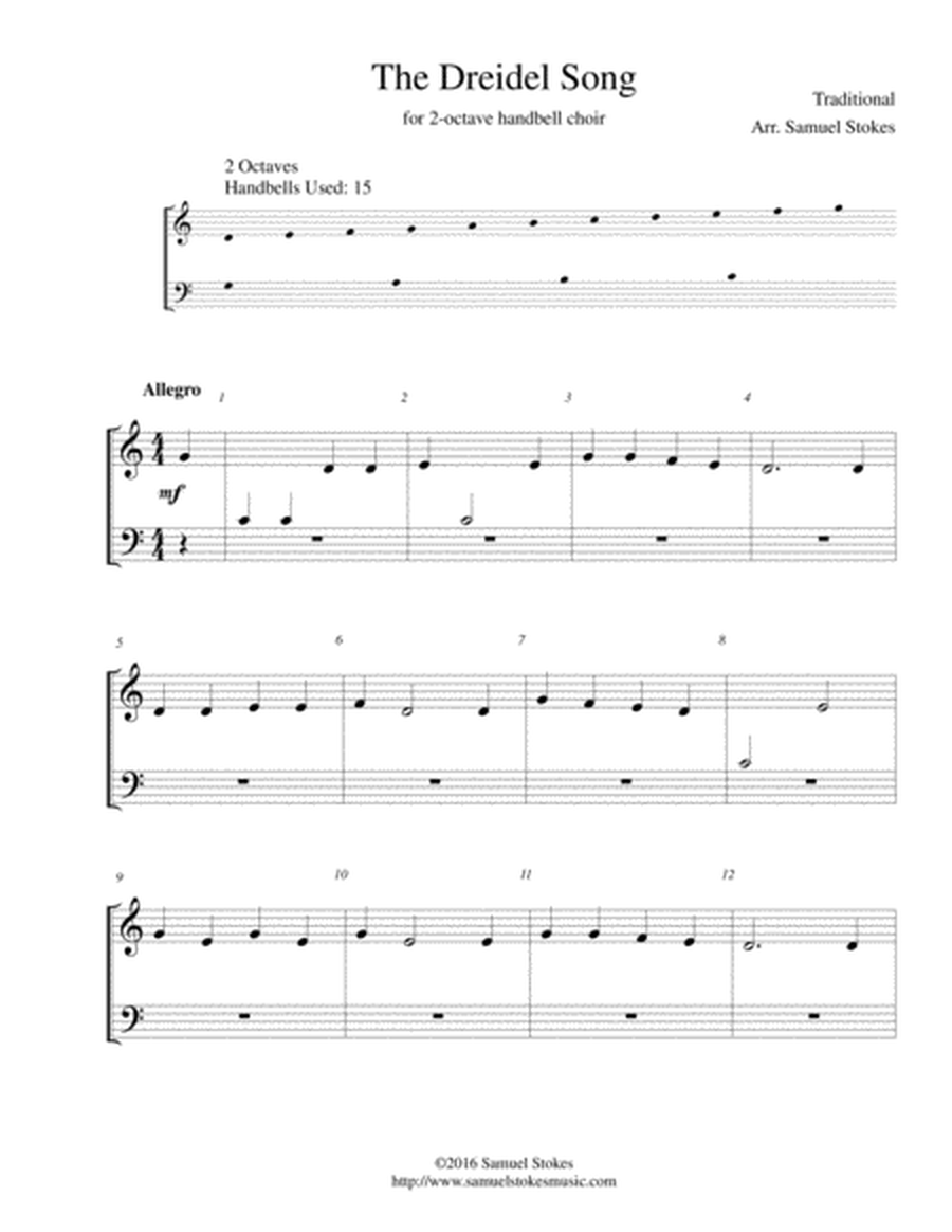 The Dreidel Song (I Have a Little Dreidel) - for 2-octave handbell choir image number null