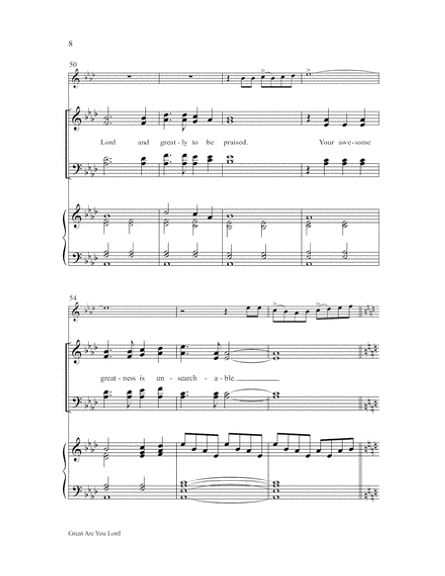 Great Are You, Lord 4-Part scores gallery preview page 8