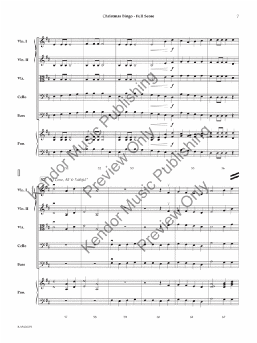 Christmas Bingo (Score) String Orchestra scores gallery preview page 8