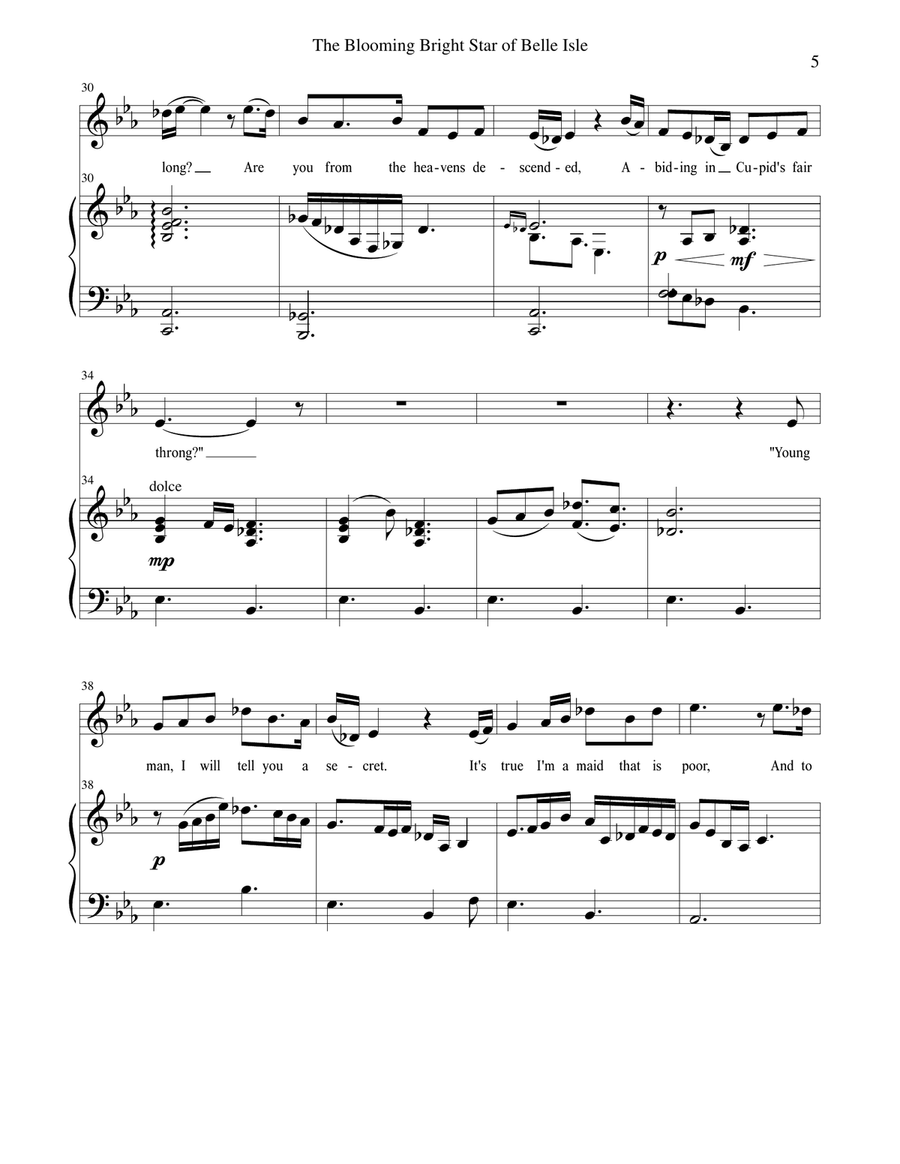 Blooming Bright Star of Belle Isle Voice scores gallery preview page 4
