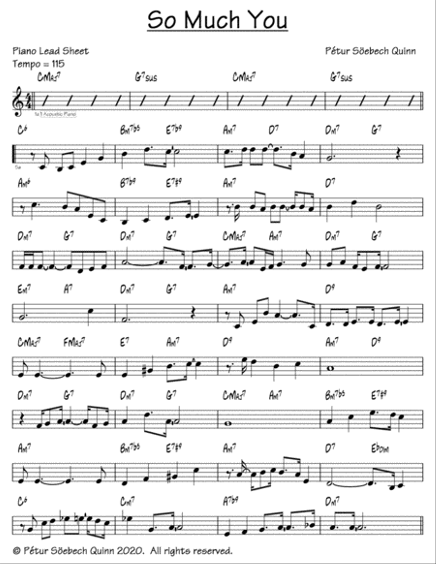 So Much You Easy Piano scores gallery preview page 1