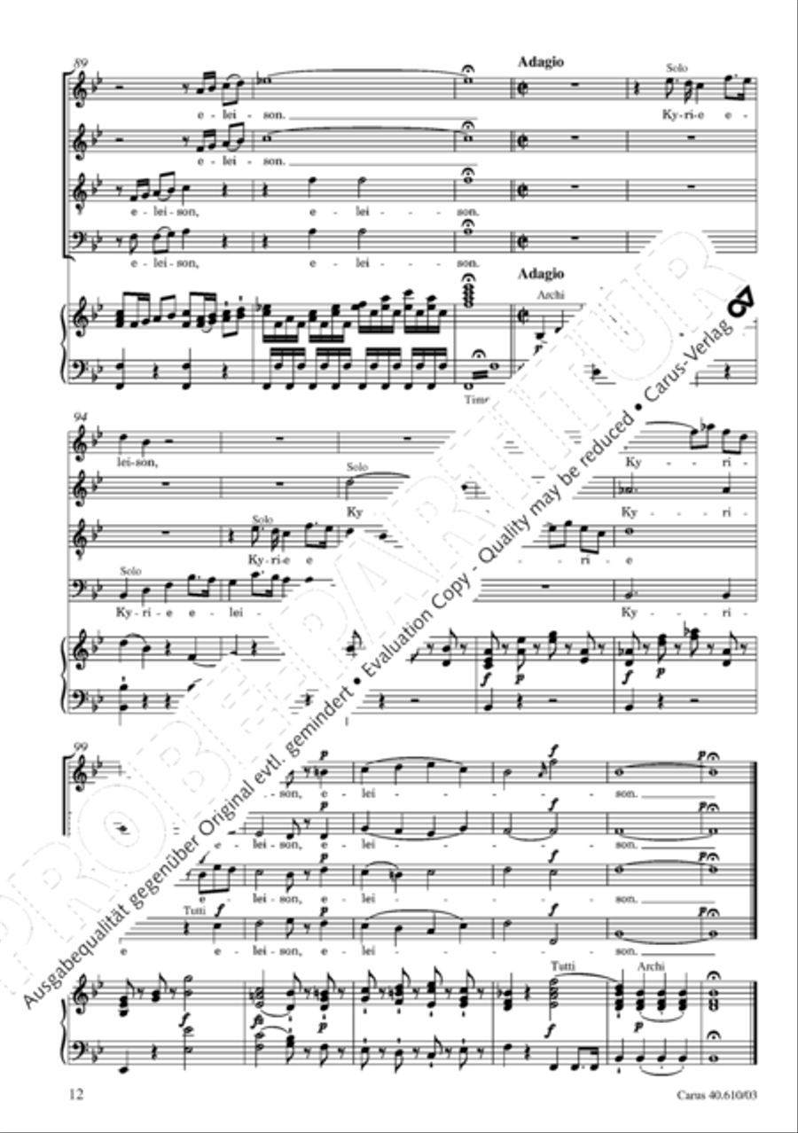 Theresienmesse in B 4-Part scores gallery preview page 13