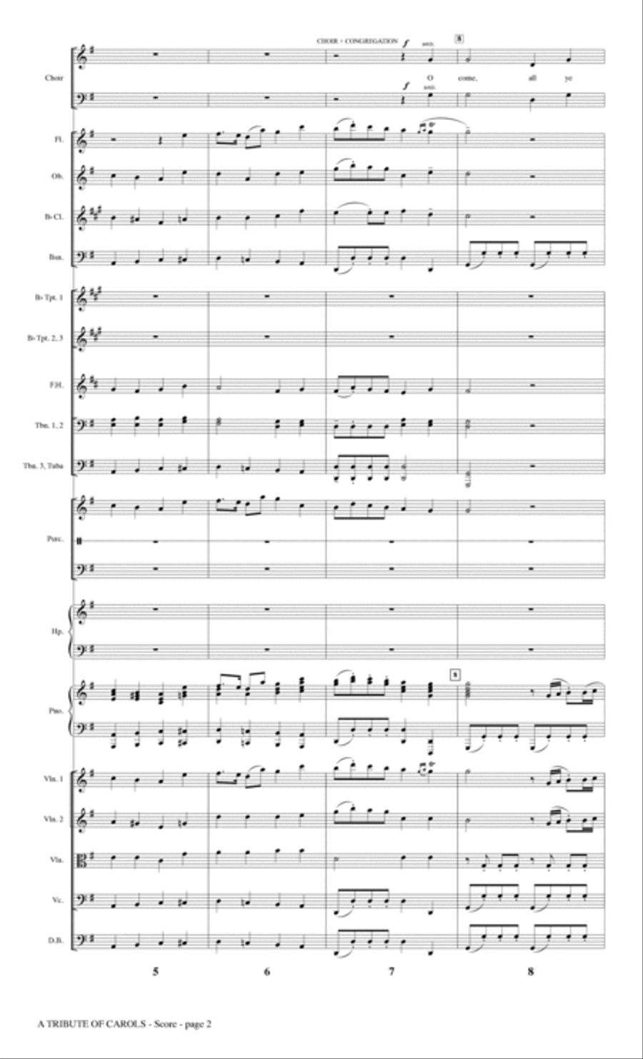 A Tribute of Carols - Full Score Choir scores gallery preview page 2