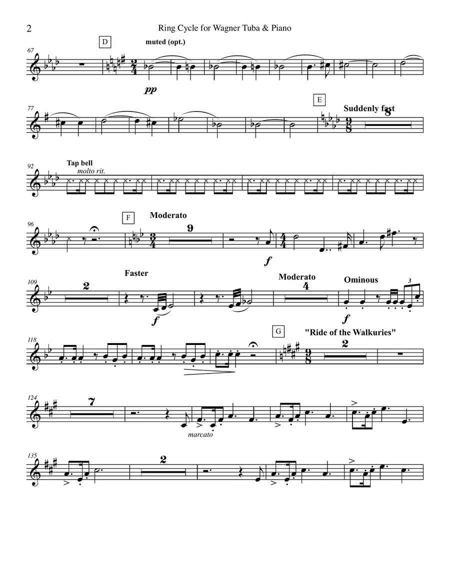 Ring Cycle Abridged for Wagner Tuba and Piano Small Ensemble scores gallery preview page 5