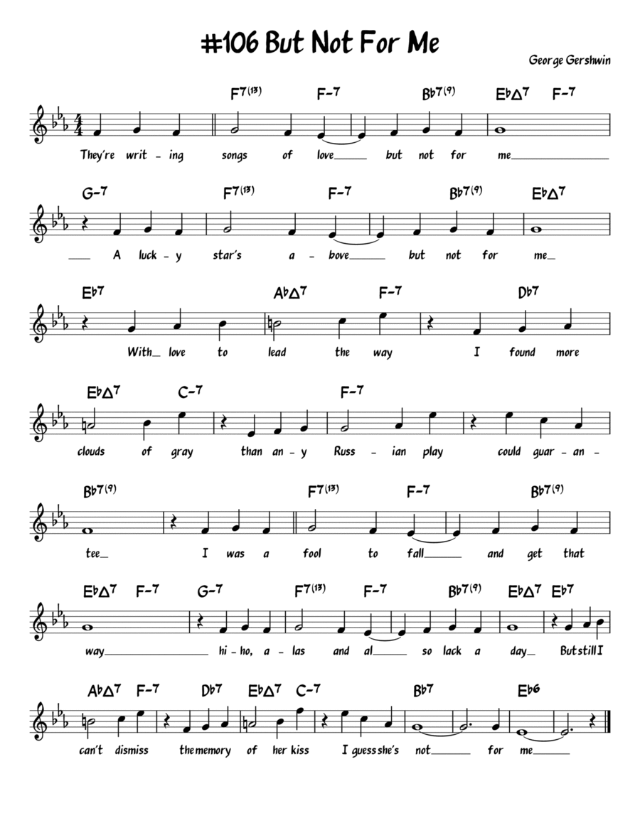 But Not For me Piano, Vocal, Guitar scores gallery preview page 1