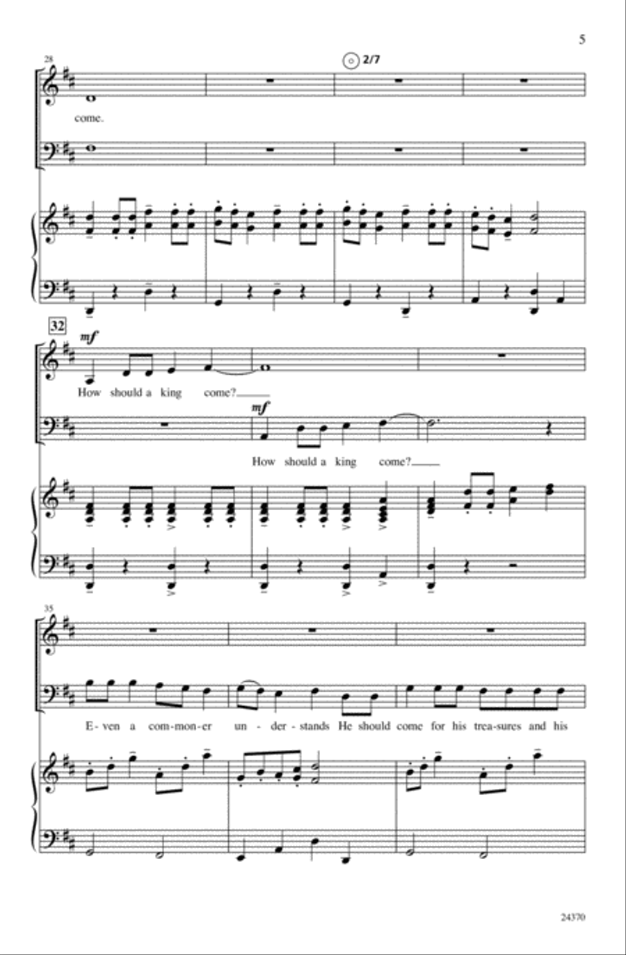 How Should a King Come? 4-Part scores gallery preview page 4