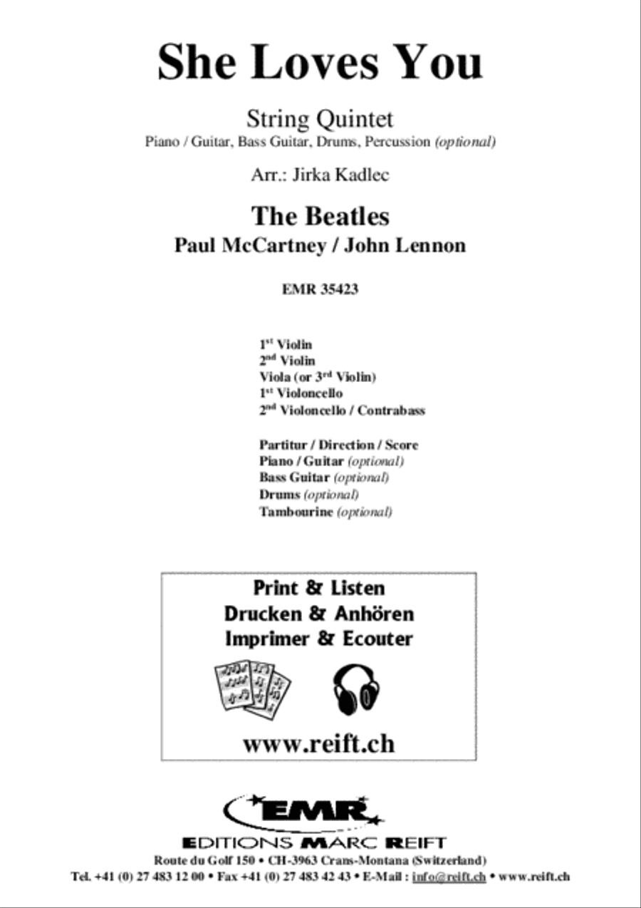 She Loves You String Quintet scores gallery preview page 2