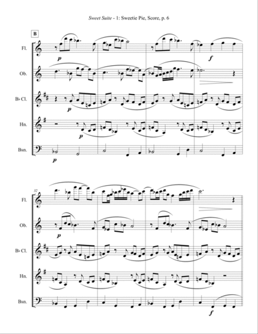 Sweet Suite Woodwind Quintet scores gallery preview page 6