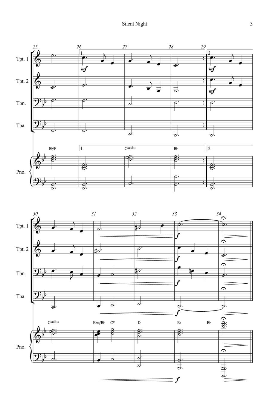 Silent Night Small Ensemble scores gallery preview page 3