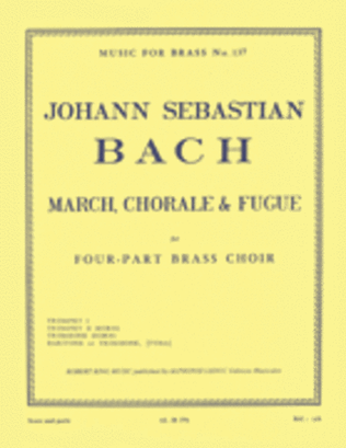Bach Js King March Chorale And Fugue Brass Quartet Mfb137 Score/parts