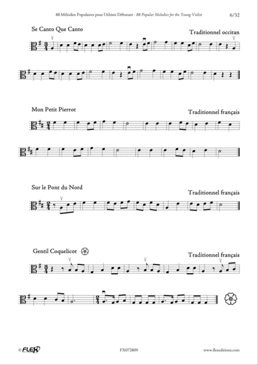 88 Popular Melodies for the Young Violist Viola Solo scores gallery preview page 6