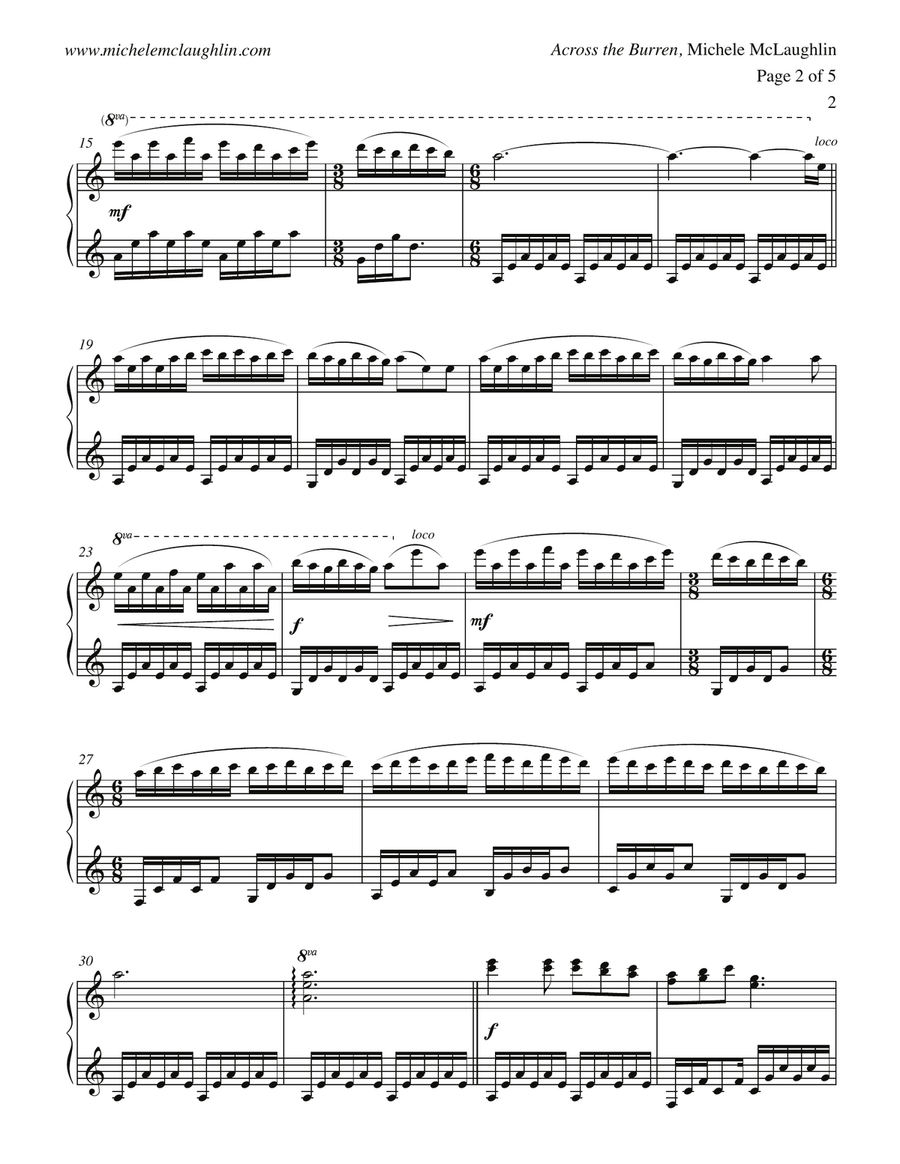 Across the Burren Piano Solo scores gallery preview page 2