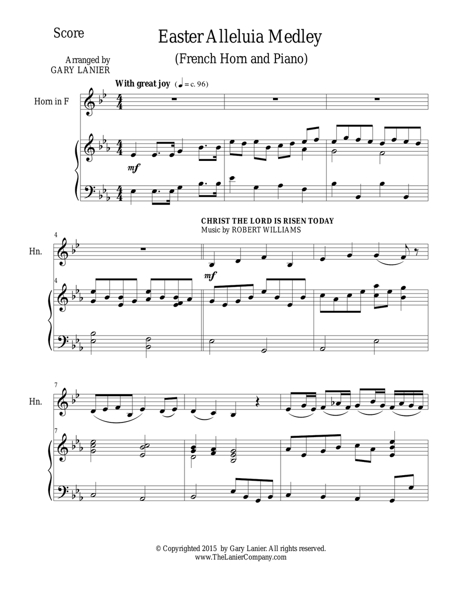 Easter Resurrection Suite (Horn in F and Piano with Parts) Piano scores gallery preview page 2