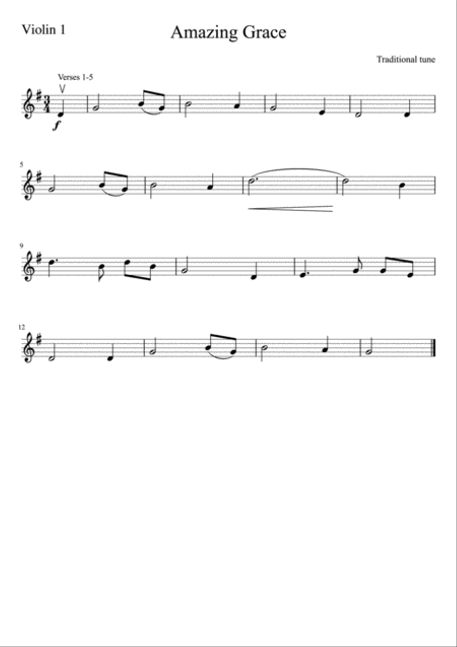 Amazing Grace String Quartet scores gallery preview page 3