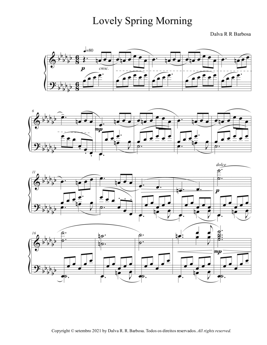 Lovely Spring Morning Lovely Spring Morning Piano Solo scores gallery preview page 1